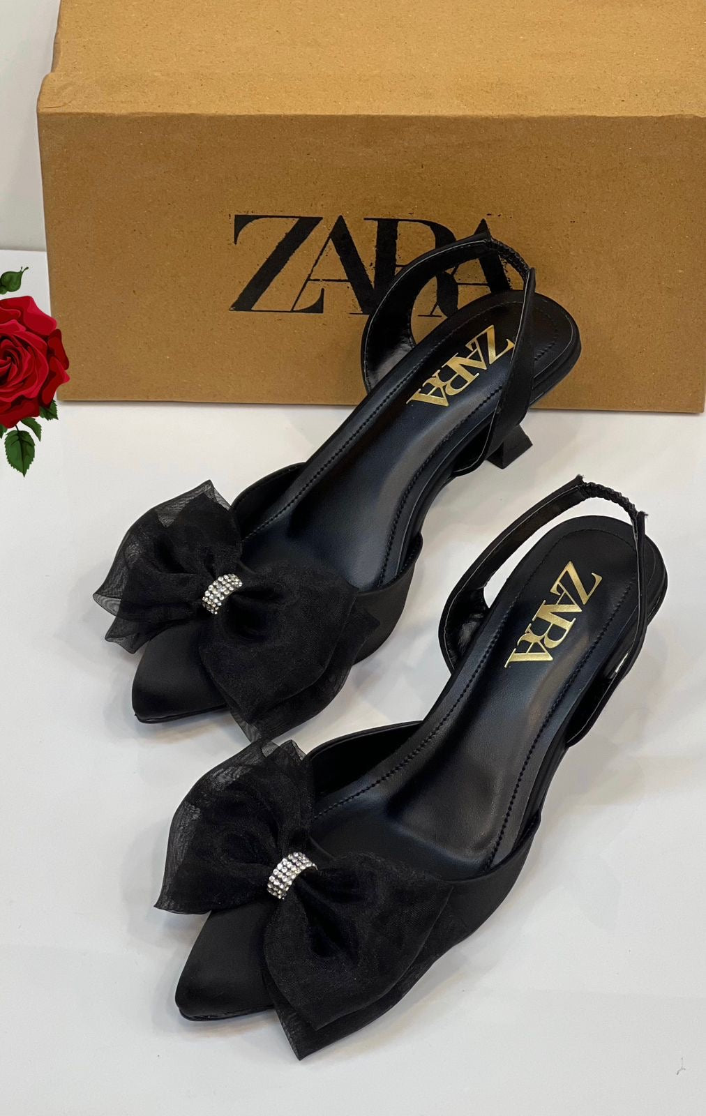 Zara court Heel with Bow