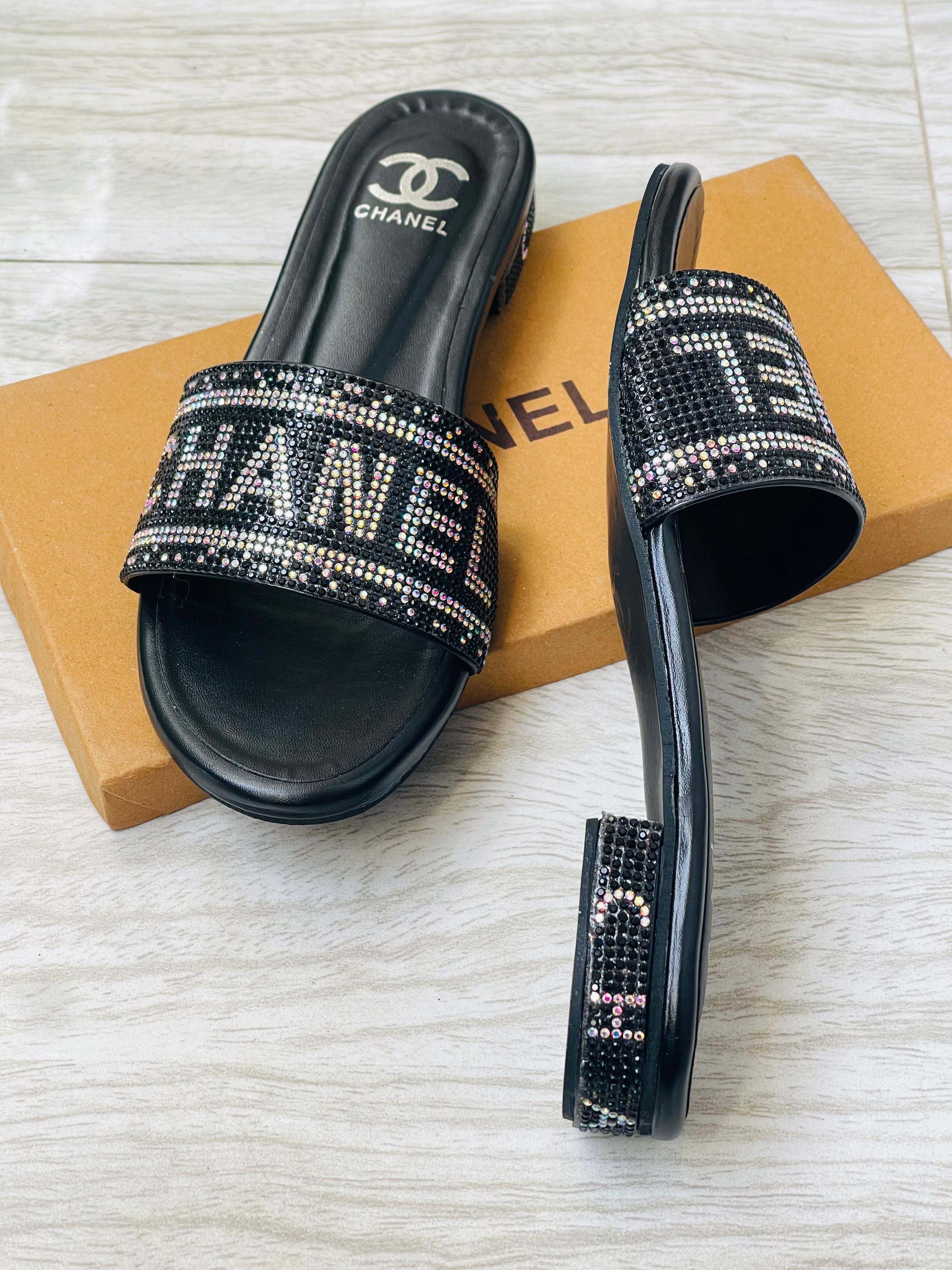 Channel Stone Heel Flats
