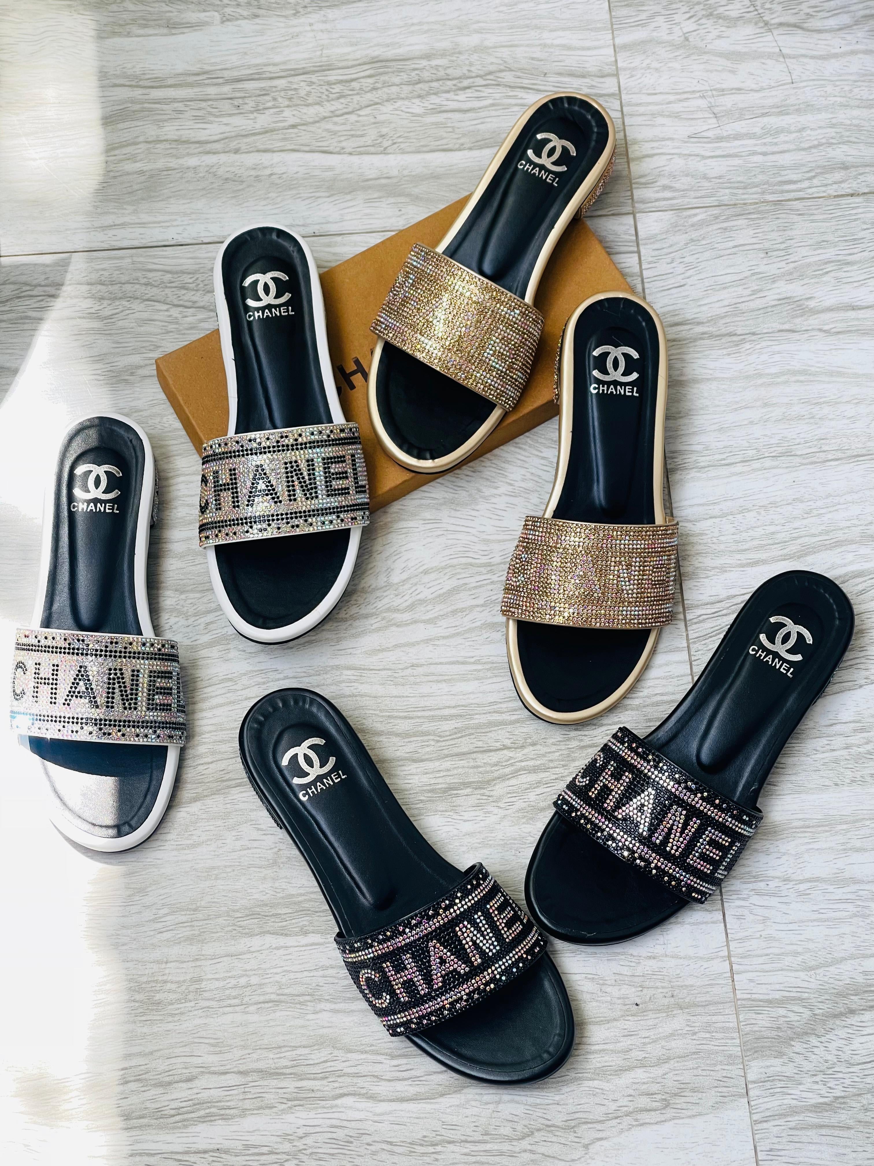 Channel Stone Heel Flats