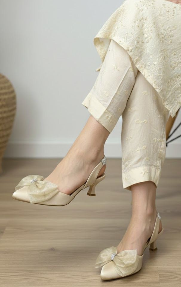 Zara court Heel with Bow