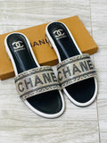 Channel Stone Heel Flats