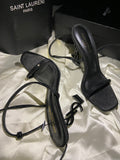 YSL-Inspired Black Ankle Strap Heels